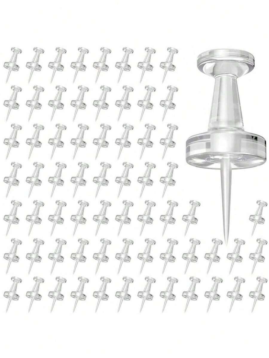 20/50/100pcs Assorted Making Thumb Tacks Multicolor Plastic Tacks Push Pins Cork Board Office School Stationery Supplies School Supplies, Back To School