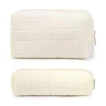 Checkered Makeup Bag Preppy Cosmetic Bag Bulk Blue Makeup Pouch Travel Toiletry Bag Organizer Cute Makeup Brushes Storage Bag Women Fashion - 柔白 - 查看 10