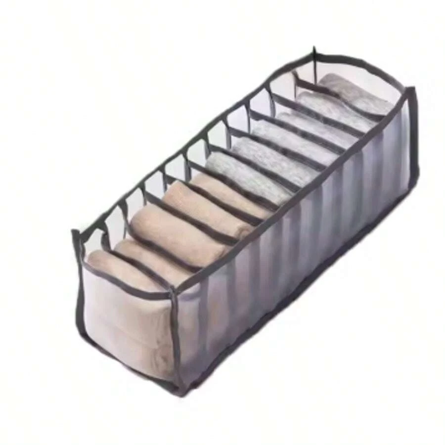 11 Compartment Home Collapsible Underwear Storage Box Nylon Organizing Dormitory Storage Bra Organizing Breathable Mesh Bag