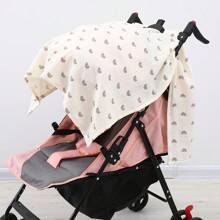 1pc Baby Stroller Sunshade, Made Of , Portable, Breathable, Adorable Cartoon Bear Print Pattern, Applicable For All Types Of Baby Strollers And Carrier Strollers, Breathable Mesh Design, Easy To Install, Perfect Gift For Moms And Babies