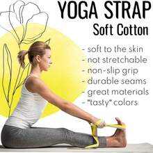 TECEUM Yoga Strap &Amp; Mat Strap – 2 IN 1 – Cotton – 6 Ft 8 Ft 10 Ft (30+ Colors) – Adjustable Non-Slip Belt For Yoga, Pilates, Stretching, Physiotherapy, Fitness &Amp; Home Workout – For Carrying Mats - Yellow Gray - View 4