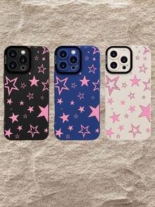 GALLAPLE Y2K Pink Star Pattern Phone Case,Retro Aesthetic Protective Cover Compatible With IphoneX/XS/XS Max/11/11pro/11promax/12/12pro/12promax/13/13pro/13promax/14/14plus/14pro/14promax/15/15plus/15pro/15promax/16/16plus/16pro/16promax/16e