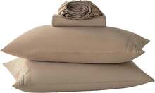 Juego de sábanas de taupe para cama de tamaño completo - Juego de sábana ajustable y fundas de almohada de bolsillo profundo - 4 piezas de sábanas de microfibra suaves y con sistema de enfriamiento para cama doble - Multicolor - Ver 1