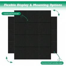 Neww Large Cork Board Alternative - 11.8"X11.8"X0.35" 12 Pack Felt Wall Til Self-Adhive Safe Removable Large Corkboard Bulletin Board Felt Cork Board For Walls Cork Board For Office 48 X 36-Black - Black 47 x35 - View 2