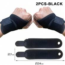 Adjustable Wrist Brace Women & Men Support Wrap Strap Hand Carpal Tunnel Brace Fitness Suitable Both Right Left Hand - Đen-2 chiếc - Xem 2
