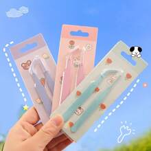 1 set di pinzette in acciaio inossidabile a colori macaron, dritte e piegate, per fai da te, scrapbooking e applicazione di ciglie