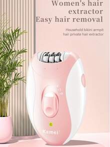 Kemei KM-189B 女士脱毛器，防水脱毛器，女士腋下脱毛器，USB充电式无线脱毛器，适用于腋下、腿部、比基尼部位脱毛，USB接口