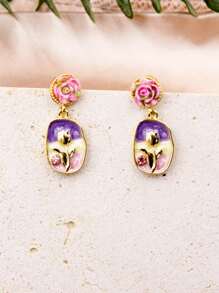 1 Pair Vintage Luxury High Fashion Drop Earrings