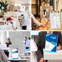 1/3/6 件 6x8 英寸（约 15x21 厘米）亚克力标牌架，透明塑料纸张标牌架、照片展示架、菜单桌面支架、垂直亚克力相框、宣传册架 - 無色 - 查看 6