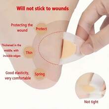 100pcs Transparent Invisible Anti-Friction Foot Pads For High Heels, Thin And Comfortable - Transparent - View 2