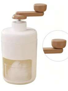 Una Trituradora de hielo de manivela ideal para preparar deliciosos conos de nieve, raspados y helados. Trituradora de hielo manual portátil, excelente para reuniones en casa y postres de verano. - Blanco - Ver 3