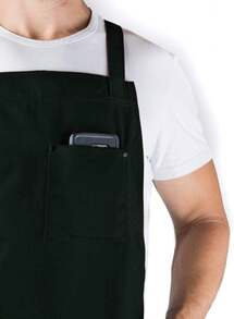 Delantal profesional para chef para la cocina, barbacoa y parrilla - Verde - Ver 5