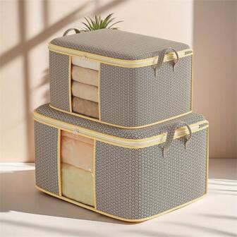 1 pièce Sac de transport et de stockage robuste avec poignée et fenêtre transparente, pour couvertures, couettes et linge de maison