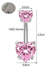 6pcs Simple Pink Navel Rings With Pearl And Cubic Zirconia, Suitable For Women/Ladies Daily Wear - 6 Navel Rings - View 4