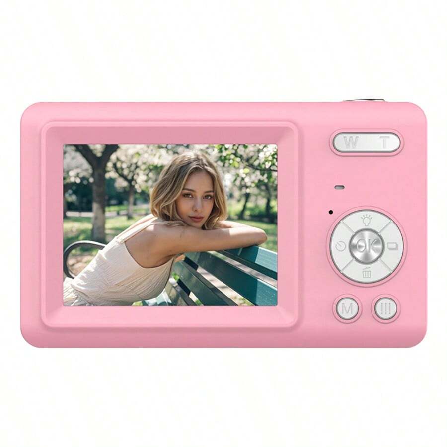 4K数码相机4800万像素高清摄影旅行自拍相机2.4英寸屏防抖16倍变焦学生自拍迷你相机 (粉色) - 粉色 - 查看 1