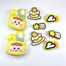 8PCS Shoe Accessories, Bunny Girl 3D Shoe Flower Buckle, Removable DIY Shoe Decorations Gift Creative Street Style PVC Soft Rubber Material, DIY Shoe Buckle, Shoe Flower Shoe Clip High-End Elegant New Shoe Buckle, Hole Shoes Accessories Slippers Children And Adults Universal Detachable DIY Cute Accessories, Can Be Matched With Any Style