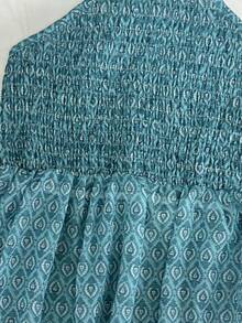 Women's Top With Prints, Casual Daily Wear, For The Summer Beach - Màu xanh Cadet - Xem 3