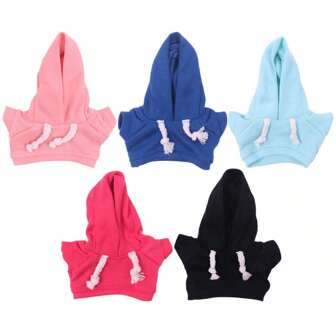 马卡龙色连帽衫 适合17cm盲盒手办挂件娃娃衣服，搭配（不含娃娃）