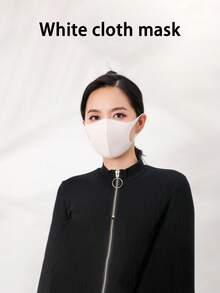 2 Stück weiße gestrickte staub- und wasserdichte, atmungsaktive Masken, Eisseide Maske, schwarze Maske, wasserdicht, staubdicht