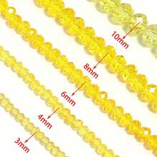 1 件透明黄色切片算盘水晶珠,3/4/6/8/10 毫米,多款式散珠,时尚休闲百搭,手工 DIY 串珠,适用于多层手链、项链、珠宝制作、吊坠、装饰配件批发 - 黃色 - 查看 5