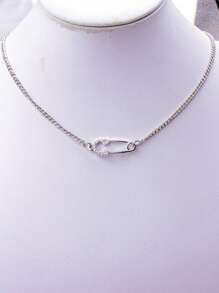 1 pieza Collar con cadena de decoración con imperdible de moda elegante, minimalista y versátil