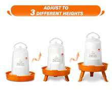 Chick Feeder And Waterer Kit Automatic Chicken Feeder And Waterer Set 1L Chick Feeder And 1.5L Chick Waterer With 3 Heights Adjustable LegsW10 - 如圖 - 查看 3