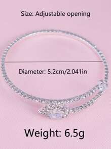 1pc Rhinestone & Zirconia Beads Criss-Cross Stretch Bracelet, Suitable For Daily Wear
