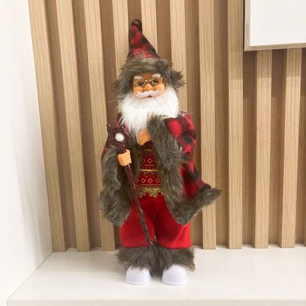 Papai Noel Dançante Dançador Giratório Cantor Toca Música Brinquedo Enfeite Natal 36.5 cm