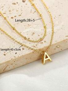 1pc American-European Style Stainless Steel Collarbone Chain Personalized Initial Name Letter Pendants Necklace For Women