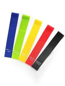 5pcs Gradient Pink, Blue, Black Resistance Bands Set With Weight Markings, Elastic Bands For Booty Workout, Squats, Glute, Yoga Gifts - Multicolor - View 9