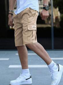 3 pezzi Pantaloncini cargo casual e spaziosi con stampe per ragazzi e adolescenti, sportivi e rilassati, adatti per primavera/estate/autunno