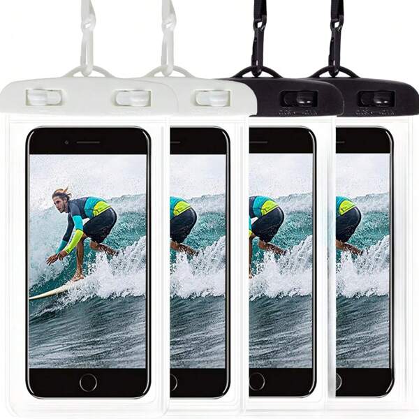 1pc Universal Waterproof Phone Pouch Bag With Lanyard, Suitable For Beach, Pool, Boating, Water Park & Other Water Activities