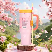 Vaso de agua color rosa rojo de 32OZ, 945ML, con tiempo de conservación térmica de talla grande de 24 horas, que puede aislar agua fría y caliente, se puede usar para hacer café y bebidas congeladas, con una apariencia hermosa y un trabajo exquisito, adecuado para acampada, trabajo y uso en interiores.