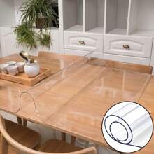 1pc 1.5mm Thick Clear PVC Table Protector - & Heat-Resistant Desk Mat, Easy Clean Rectangular Cover For Dining & Writing Tables