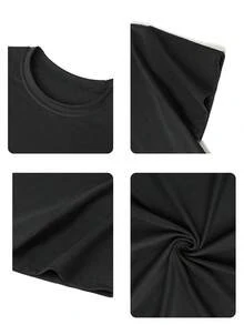 1pc Girls' Floral Print Short Sleeve T-Shirt, Student & Teen Comfortable And Fashionable Summer Top - Black - View 8