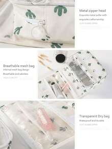 1 pieza Bolsa de maquillaje multifuncional para viajes, bolsa de aseo colgante, bolsa de almacenamiento portátil, bolsa de almacenamiento impermeable, bolsa de ducha impermeable, bolsa de playa plegable, de gran capacidad, impermeable, fácil de llevar, adecuada para tocador, baño, dormitorio, sala de estar, viajes, dormitorio, regalo del Día de la Madre, regalo para amigos, novia, familia, profesores, colegas, regalo de Halloween, regalo de Navidad - Multicolor - Ver 8