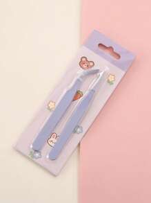 1 set di pinzette in acciaio inossidabile a colori macaron, dritte e piegate, per fai da te, scrapbooking e applicazione di ciglie