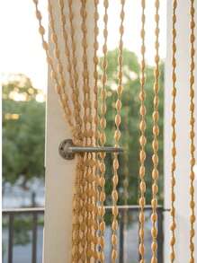 1pc Hanging Yarn Pom Pom Ball Curtain, White, Champagne, Yellow Decorative Door Curtain