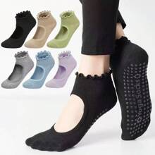 Damen Yoga Socken mit offenem Rücken rutschfest, professionelle Pilates Sport Tanzsocken
