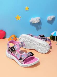 女宝宝春夏低帮运动凉鞋，涂鸦印花鞋面，可爱百搭，双层防滑耐磨大底，适合沙滩、度假、运动