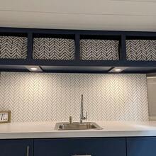 Living And Home 10PCS Easy DIY Backsplash Tiles (1mm/1.2mm/2.5mm) - Affordable Peel & Stick Wall Tiles For Kitchen & Bathroom Remodel - 1mm White Glossy Herringbone - View 3