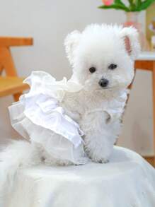 1pc Pet Clothes For Small Dogs & Cats, Casual Fashionable Cute Romantic Series, Moonlight Ballet Tutu Dress