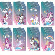 8 Pcs/Set Cute Cartoon Unicorn Spiral Notebook, With Star, Cloud & Heart Designs, Mini Portable Student Diary, Suitable For Journaling, Gift Choice, Spiral Binding, Back To School Notebook