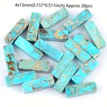 28 piezas/4x13mm Cuentas de piedra natural, cuentas cilíndricas columna y largas de tubo, cuentas de turquesa de sedimento marino para hacer joyas DIY, pulseras y collares hechos a mano, suministros artesanales, regalo para mujeres, materiales de abalorios de estilo bohemio, cuentas de piedras preciosas curativas, accesorios para fiestas de playa de verano, componentes de joyería nupcial y de boda