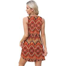 OFEEFAN Womens Summer Dresses 2025 V Neck Sleeveless Sundresses With Pockets Beach Vacation Clothes Floral/Plain - 花卉 04 - 查看 4