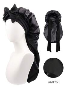 1 件女士长缎仿丝蝴蝶结睡帽，大号辫子卷发睡帽，适合睡眠和日常美容使用 - 彩色 - 查看 8