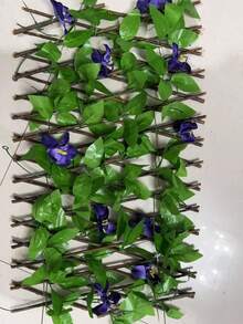 1/2/3 件 40 厘米（15.75 英寸）*200 厘米（78.74 英寸）可扩展栅栏隐私屏，适用于阳台露台户外，人造隐私屏装饰，人造常春藤栅栏面板，适用于户外墙壁，背景花园后院家居装饰耐用性材料：这种可扩展栅栏由实木制成，并具有逼真的人造叶子和花朵。 - 彩色 - 查看 11