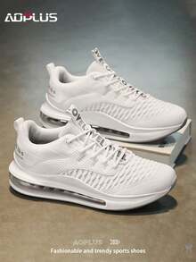 Men's Running Shoes Air Cushion Sports Shoes Light Tennis Walking Leisure Fitness Exercise - 白色 - 查看 2