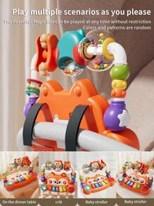 1pc Baby Fox Electronic Piano Toy, Multifunctional Early Education Intelligent Musical Toy, Suitable As Baby Gift (Color & Expression Pattern Random)