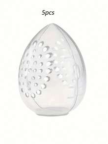 1个/5个/10个装旅行化妆海绵收纳盒，透气防霉化妆海绵架，女士礼物，圣诞礼物 - 白色 - 查看 9